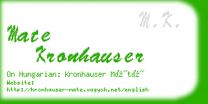 mate kronhauser business card